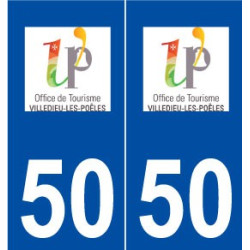 50 Villedieu-les-Poêles logo autocollant plaque stickers ville