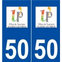 50 Villedieu-les-Poêles logo autocollant plaque stickers ville