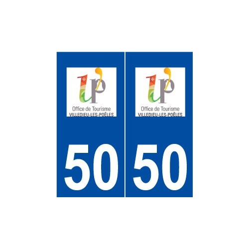 50 Villedieu-les-Poêles logo autocollant plaque stickers ville