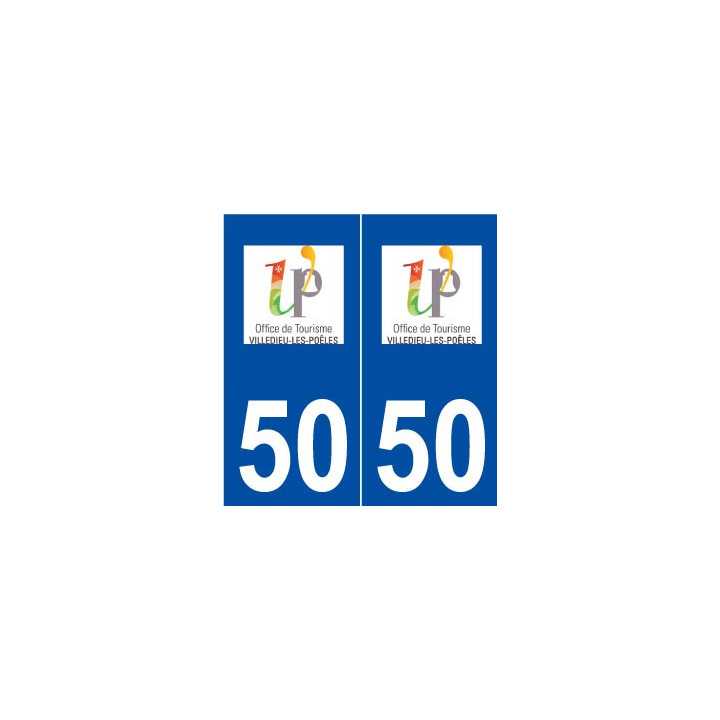 50 Villedieu-les-Poêles logo autocollant plaque stickers ville