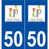 50 Villedieu-les-Poêles logo autocollant plaque stickers ville