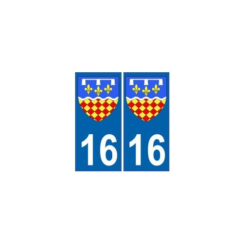16 Charente autocollant plaque blason armoiries stickers département