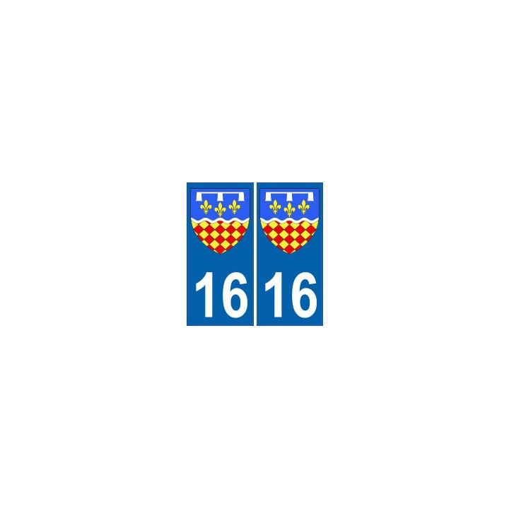 16 Charente autocollant plaque blason armoiries stickers département
