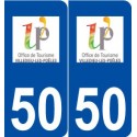 50 Villedieu-les-Poêles logo autocollant plaque stickers ville