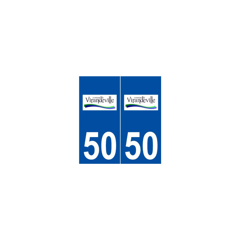 50 Virandeville logo autocollant plaque stickers ville