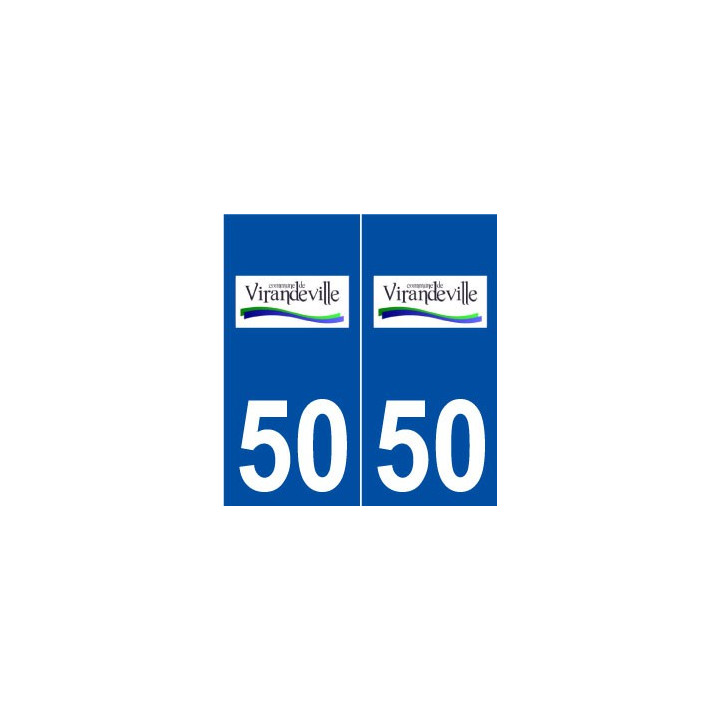 50 Virandeville logo autocollant plaque stickers ville