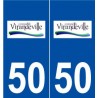 50 Virandeville logo autocollant plaque stickers ville