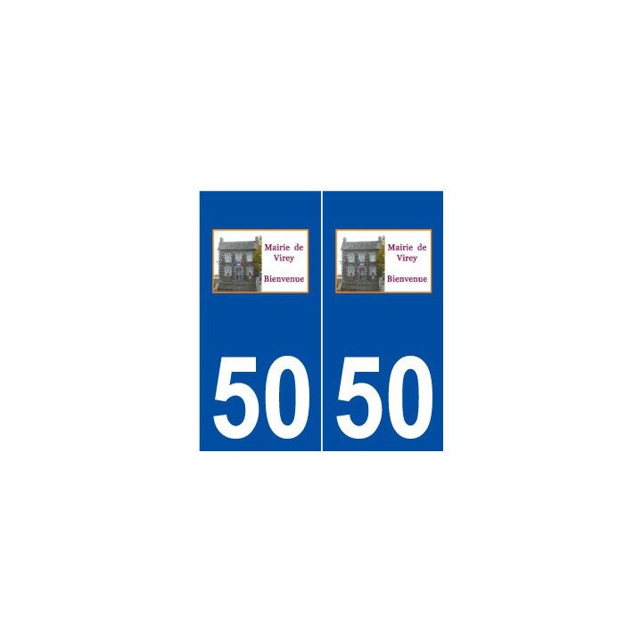50 Virey logo autocollant plaque stickers ville