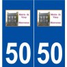 50 Virey logo autocollant plaque stickers ville