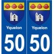 50 Yquelon blason autocollant plaque stickers ville
