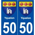 50 Yquelon blason autocollant plaque stickers ville