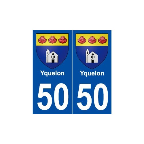 50 Yquelon blason autocollant plaque stickers ville