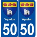 50 Yquelon blason autocollant plaque stickers ville