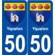 50 Yquelon blason autocollant plaque stickers ville