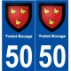 50 Yvetot-Bocage blason autocollant plaque stickers ville