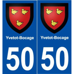 50 Yvetot-Bocage blason autocollant plaque stickers ville