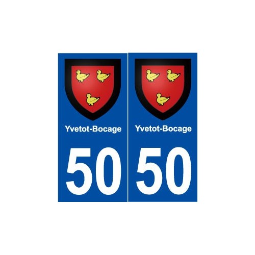 50 Yvetot-Bocage blason autocollant plaque stickers ville