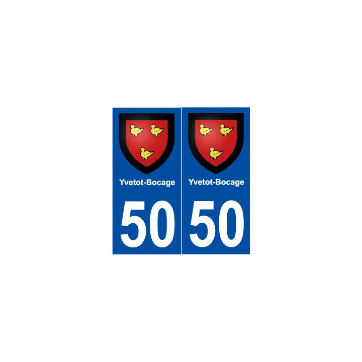 50 Yvetot-Bocage blason autocollant plaque stickers ville