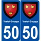 50 Yvetot-Bocage blason autocollant plaque stickers ville