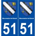 51 Mourmelon-le-Grand coat of arms sticker plate stickers city