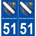 51 Mourmelon-le-Grand wappen aufkleber typenschild aufkleber stadt