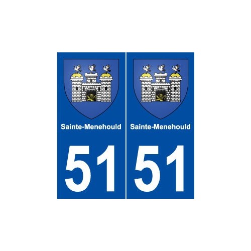 51 Sainte-Menehould blason autocollant plaque stickers ville