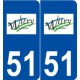 51 Witry-lès-Reims logo autocollant plaque stickers ville