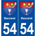 54 Baccarat blason autocollant plaque stickers ville
