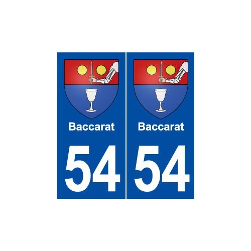 54 Baccarat blason autocollant plaque stickers ville