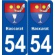 54 Baccarat blason autocollant plaque stickers ville