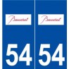 54 Baccarat logo autocollant plaque stickers ville