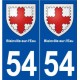 54 Blainville-sur-l'Eau blason autocollant plaque stickers ville