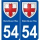 54 Blainville-sur-l'Eau blason autocollant plaque stickers ville