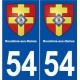 54 Bouxières-aux-Dames blason autocollant plaque stickers ville