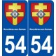 54 Bouxières-aux-Dames blason autocollant plaque stickers ville