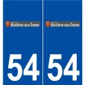 54 Bouxières-aux-Dames logo autocollant plaque stickers ville