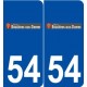 54 Bouxières-aux-Dames logo autocollant plaque stickers ville