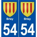 54 Briey blason autocollant plaque stickers ville