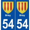 54 Briey blason autocollant plaque stickers ville
