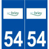 54 Briey logo autocollant plaque stickers ville