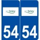 54 Briey logo autocollant plaque stickers ville