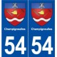 54 Champigneulles blason autocollant plaque stickers ville