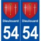 54 Dieulouard blason autocollant plaque stickers ville