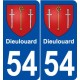 54 Dieulouard blason autocollant plaque stickers ville