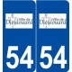 54 Dieulouard logo autocollant plaque stickers ville