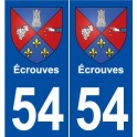 54 Écrouves blason autocollant plaque stickers ville