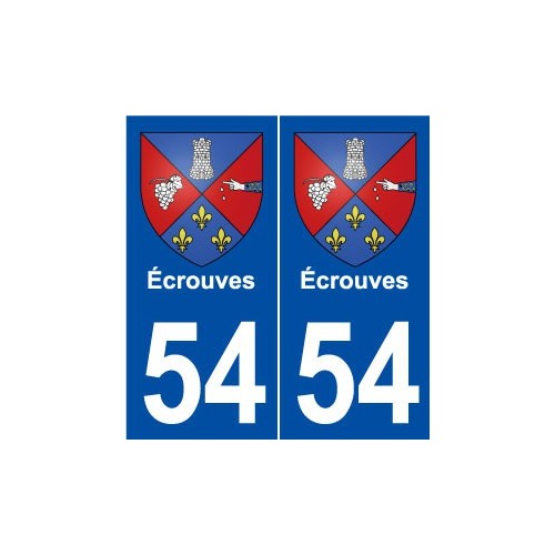 54 Écrouves blason autocollant plaque stickers ville