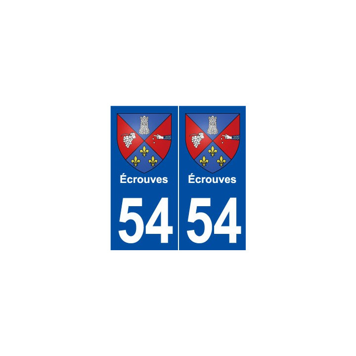 54 Écrouves blason autocollant plaque stickers ville