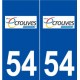 54 Écrouves logo autocollant plaque stickers ville
