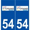 54 Écrouves logo autocollant plaque stickers ville